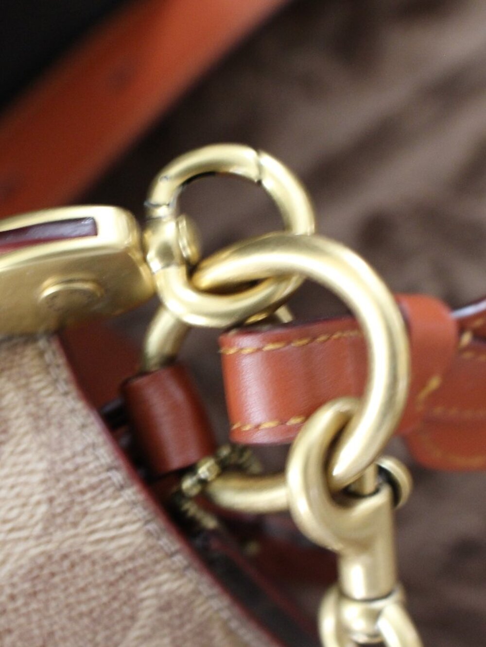Coach Signature Carriage Coated Canvas Beat Shoulder Bag Tan/Brown Rust - Picture 5 of 12